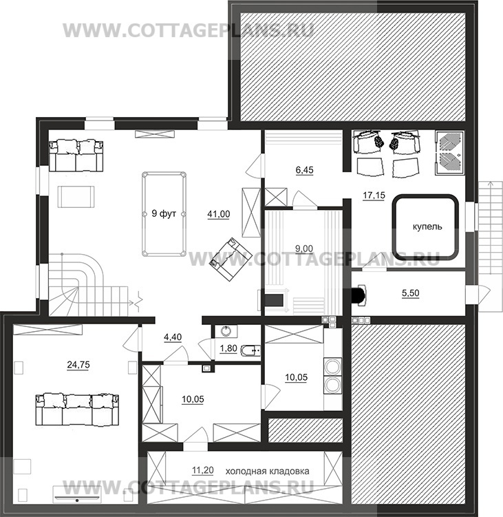 Поэтажные планы проект дома 20-75 общ. площадь 364,15 м2