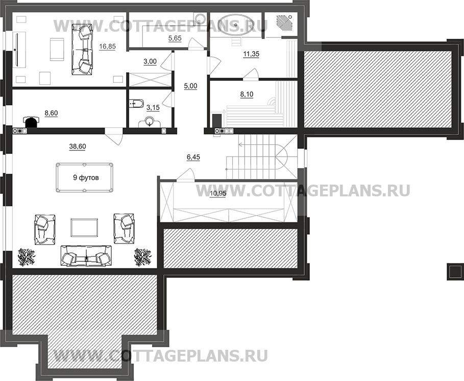 Поэтажные планы проект дома 08-59 общ. площадь 245,55 м2