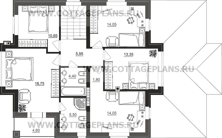 Поэтажные планы проект дома 201-42 общ. площадь 266,85 м2
