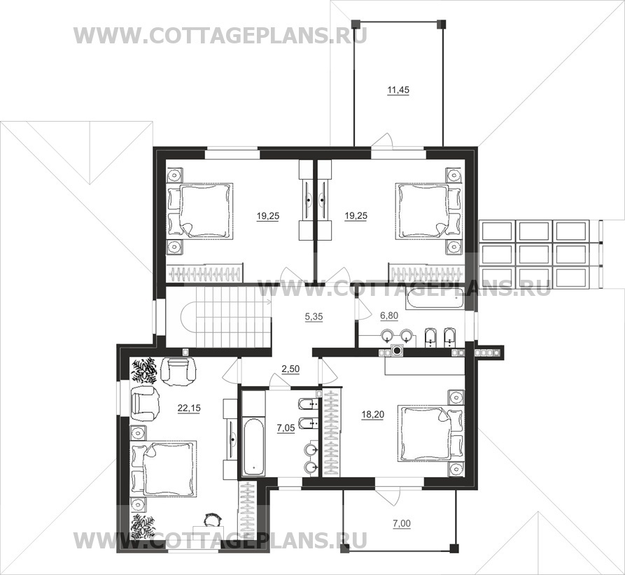 Поэтажные планы проект дома 95-40 общ. площадь 286,70 м2