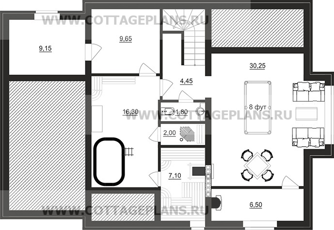 Поэтажные планы проект дома 96-65 общ. площадь 267,40 м2