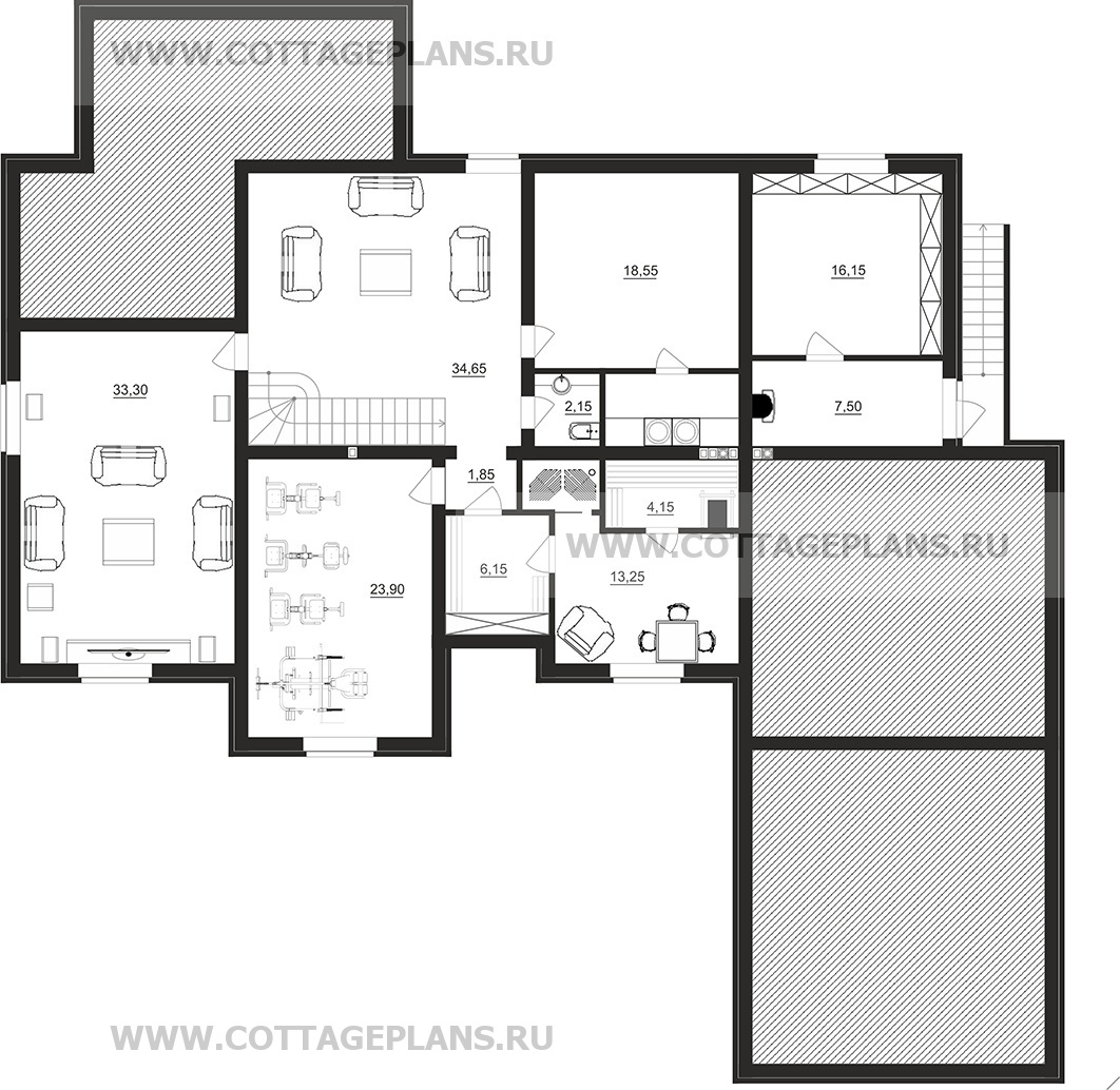 Поэтажные планы проект дома 76-36 общ. площадь 510,35 м2