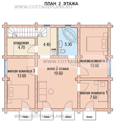 Поэтажные планы проект дома 19-01 общ. площадь 122 м2