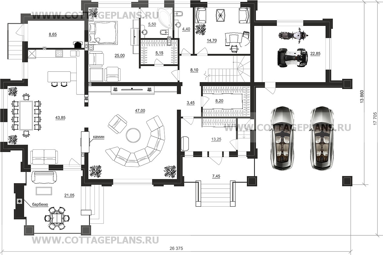 Поэтажные планы проект дома 202-65 общ. площадь 372,00 м2