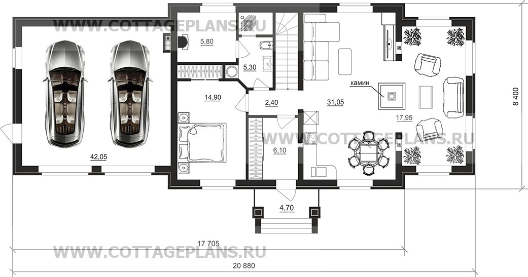 Поэтажные планы проект дома 95-31 общ. площадь 188,25 м2