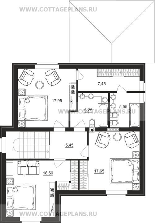 Поэтажные планы проект дома 13-50 общ. площадь 160,45 м2