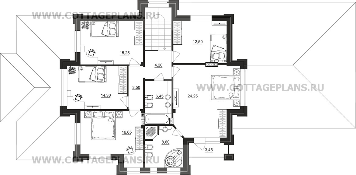Поэтажные планы проект дома 200-82 общ. площадь 262,30 м2