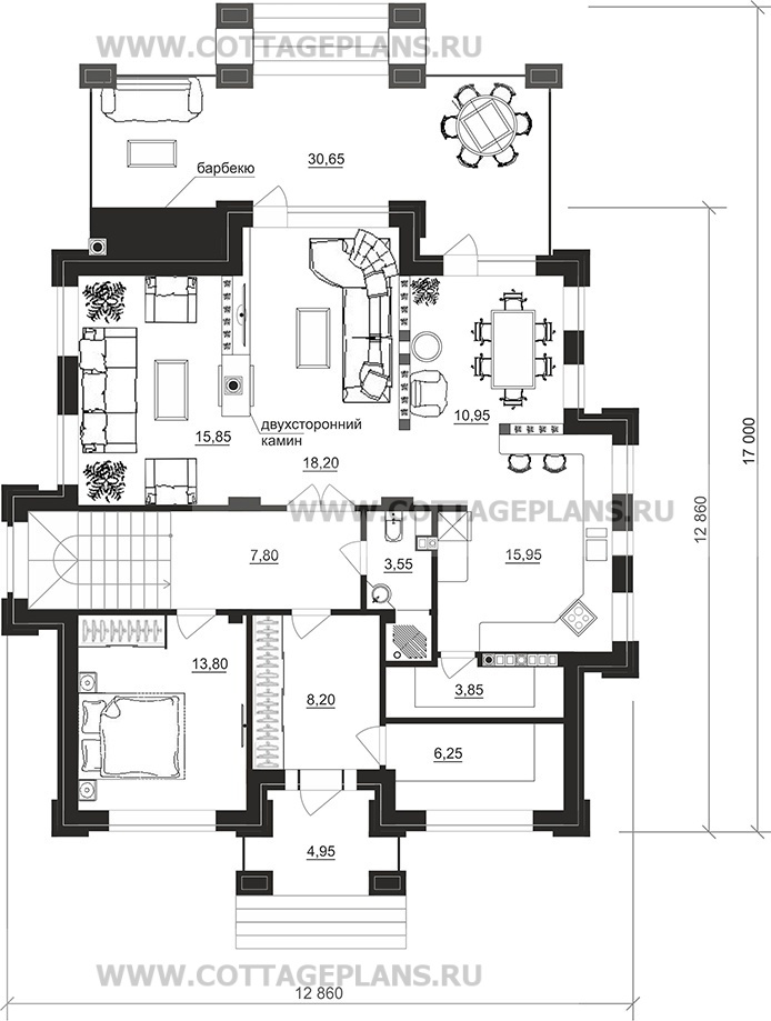 Поэтажные планы проект дома 201-76 общ. площадь 317,80 м2