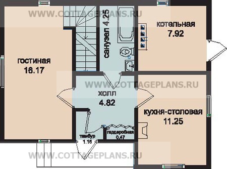 Поэтажные планы проект дома 79-25 общ. площадь 90,5 м2