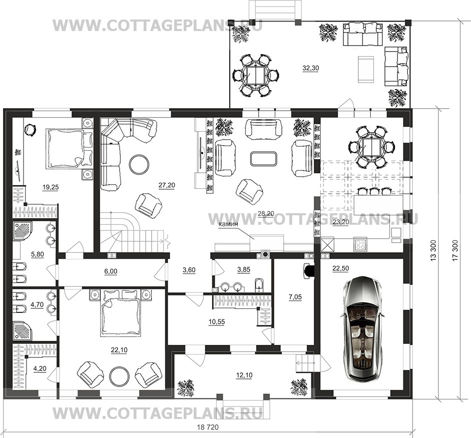 Поэтажные планы проект дома 92-31 общ. площадь 287,35 м2