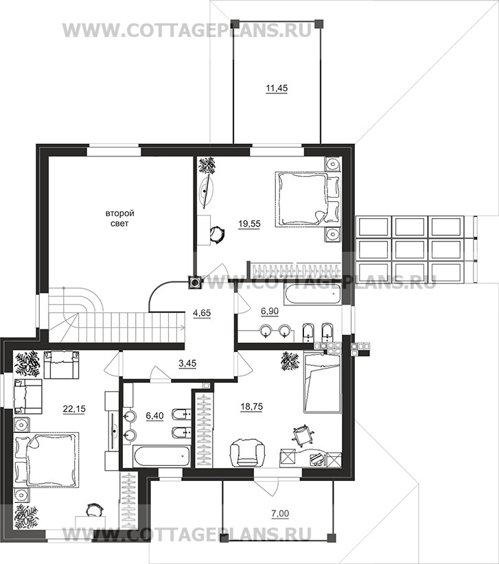 Поэтажные планы проект дома 78-35 общ. площадь 358,15 м2
