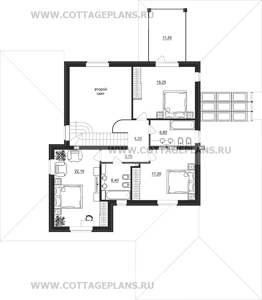 Поэтажные планы проект дома 100-71 общ. площадь 306.70 м2