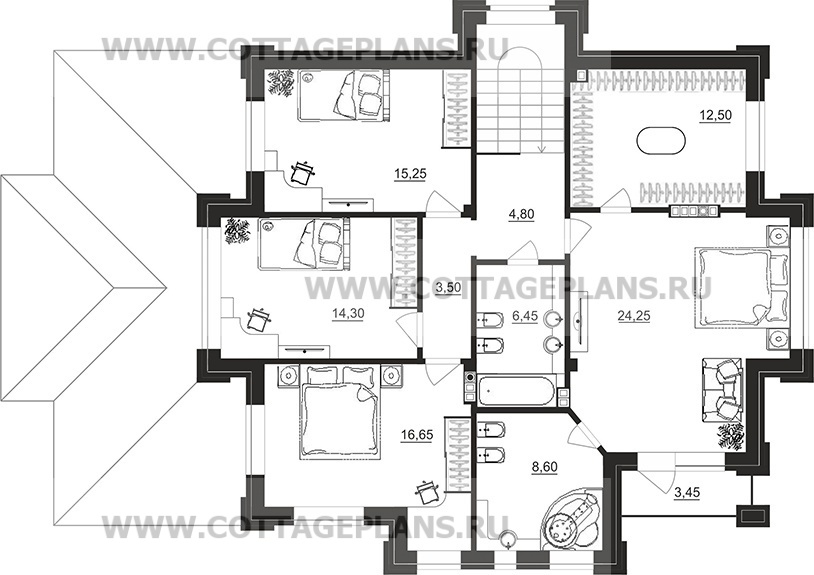 Поэтажные планы проект дома 201-79 общ. площадь 317,40 м2
