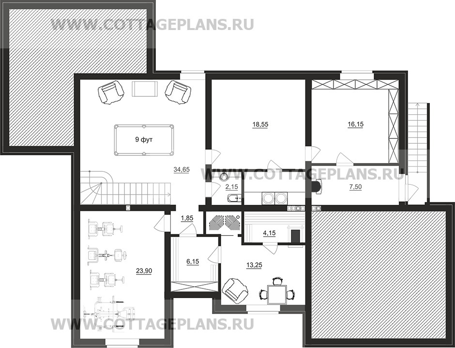 Поэтажные планы проект дома 76-19 общ. площадь 382,70 м2