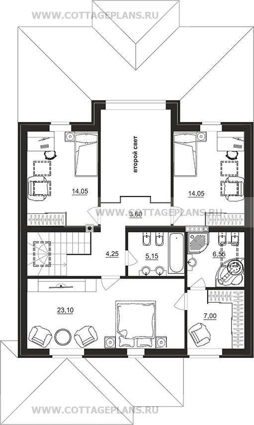 Поэтажные планы проект дома 106-22 общ. площадь 174,45 м2