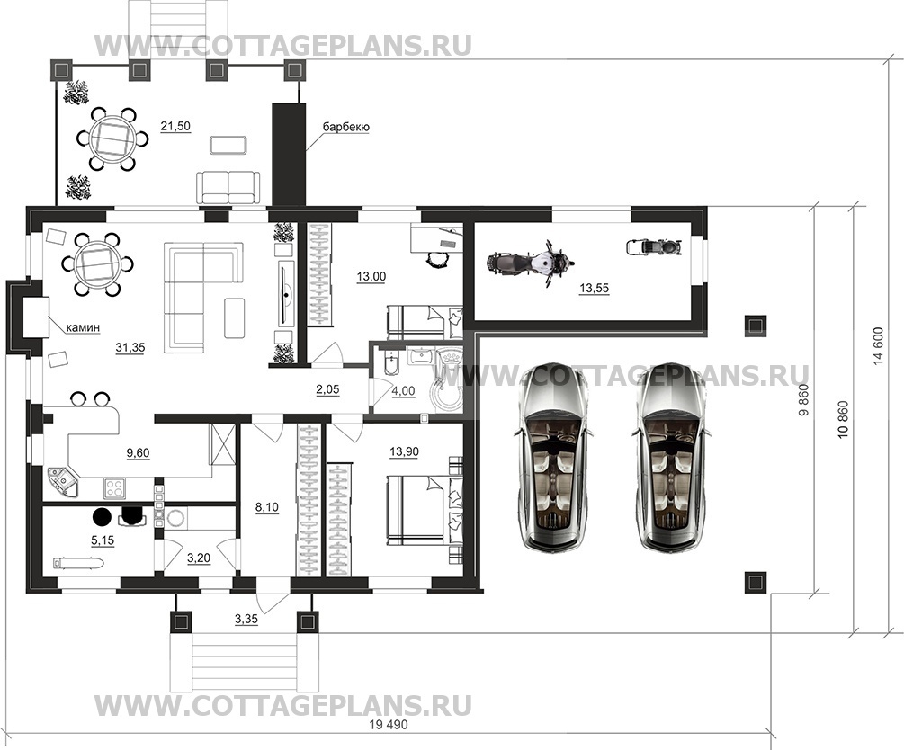Поэтажные планы проект дома 702-27 общ. площадь 104,45 м2