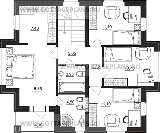 Поэтажные планы проект дома 71-70 общ. площадь 183,80 м2