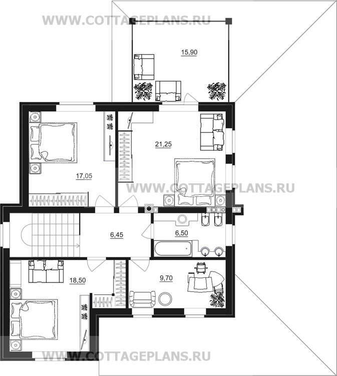 Поэтажные планы проект дома 83-01 общ. площадь 199,10 м2