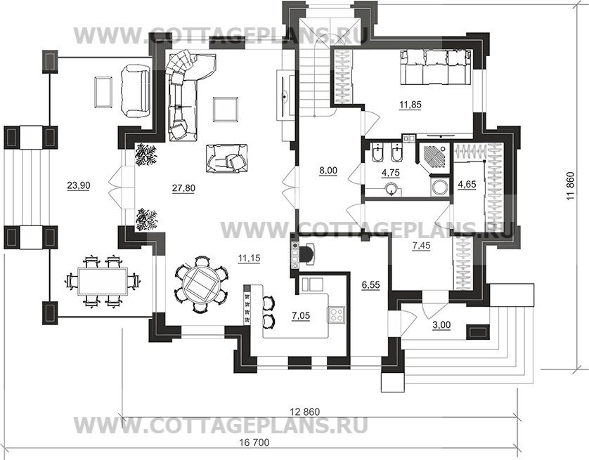Поэтажные планы проект дома 200-78 общ. площадь 176,45 м2