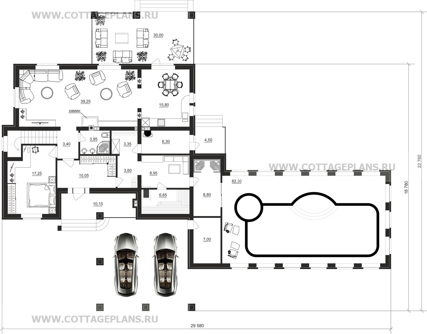 Поэтажные планы проект дома 23-18 общ. площадь 334,35 м2