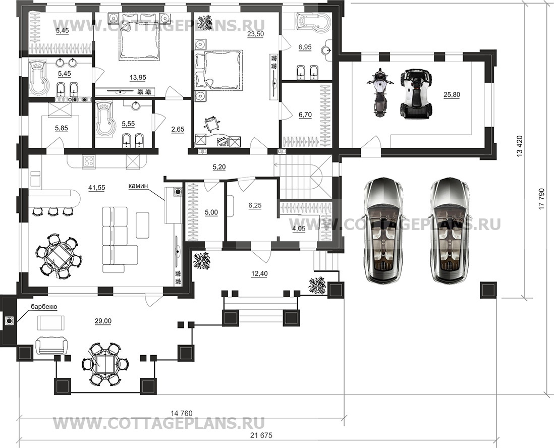 Поэтажные планы проект дома 08-60 общ. площадь 306,75 м2