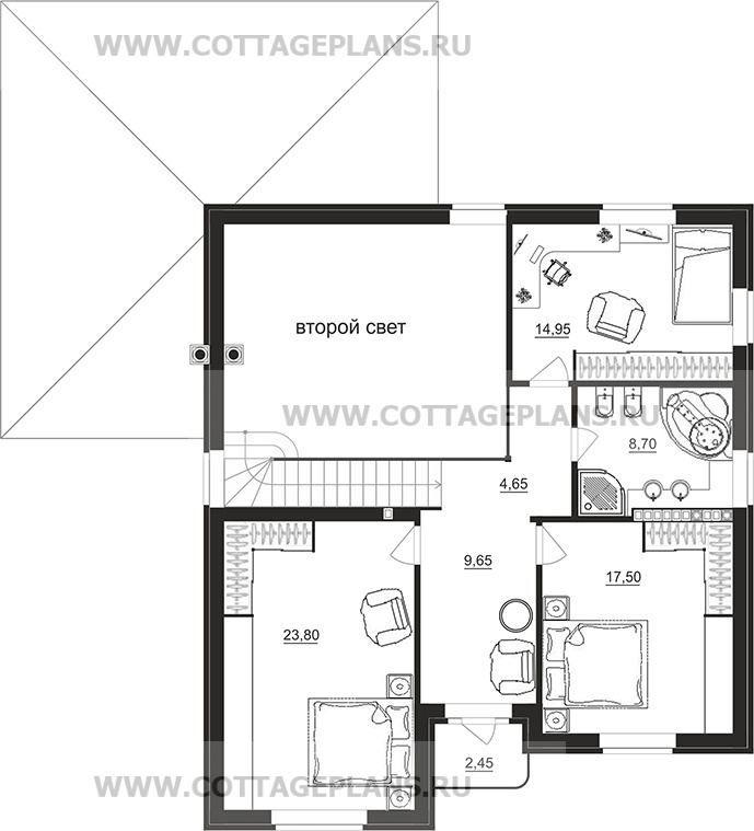 Поэтажные планы проект дома 76-14 общ. площадь 268,30 м2