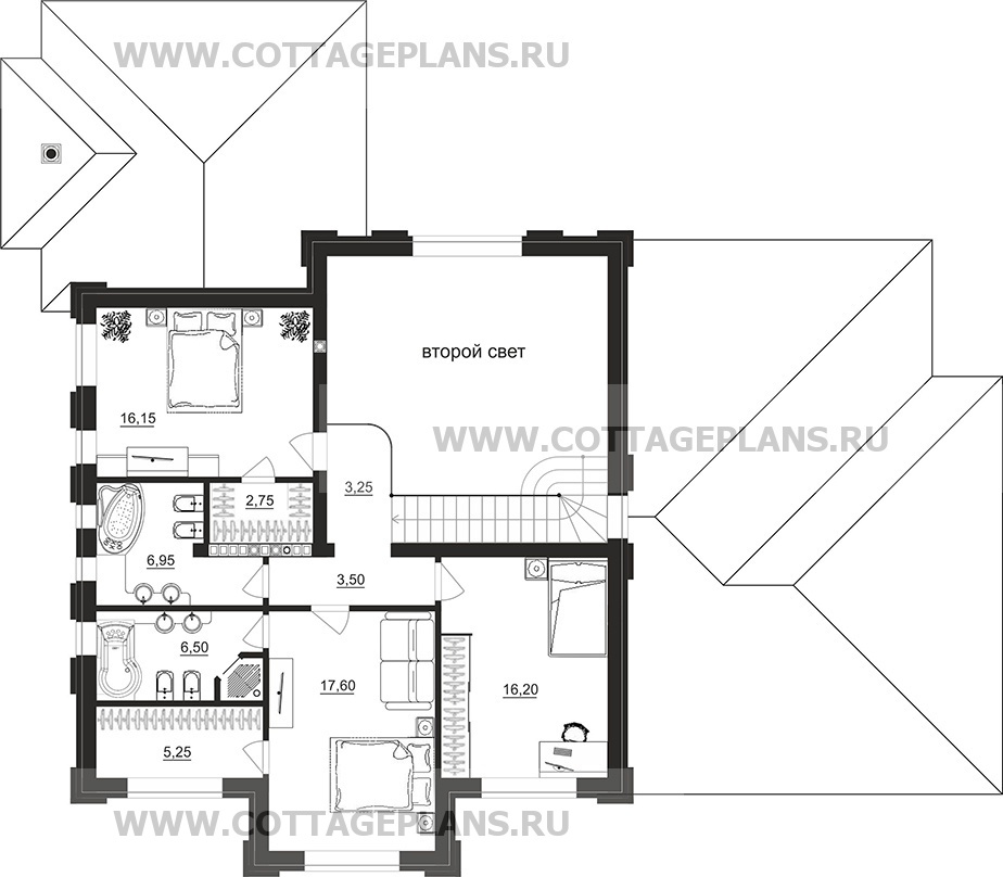 Поэтажные планы проект дома 203-96 общ. площадь 300,15 м2