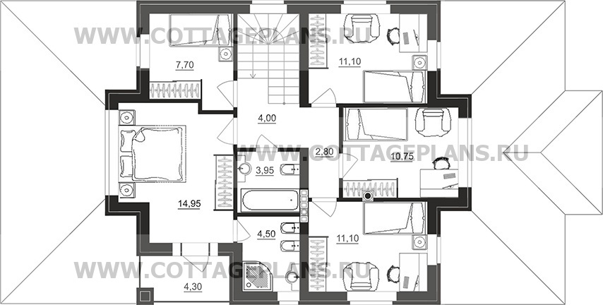 Поэтажные планы проект дома 92-83 общ. площадь 167,15 м2