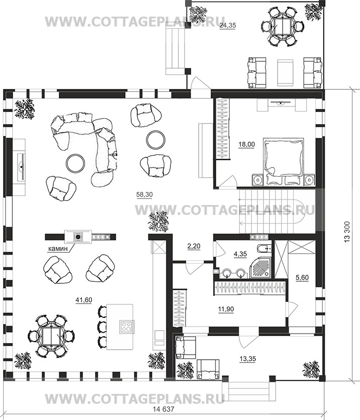 Поэтажные планы проект дома 88-98 общ. площадь 432,60 м2