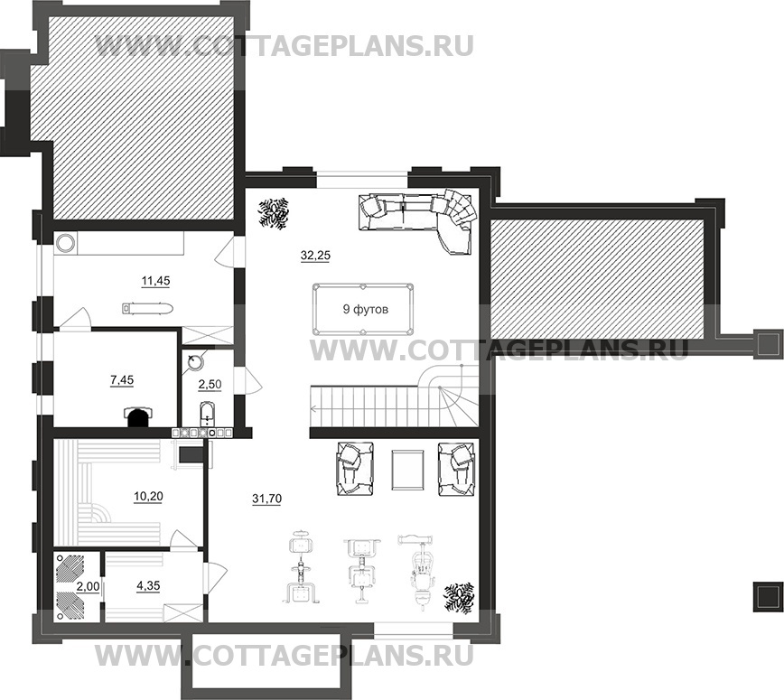 Поэтажные планы проект дома 203-96 общ. площадь 300,15 м2