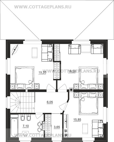 Поэтажные планы проект дома 20-24 общ. площадь 141,70 м2