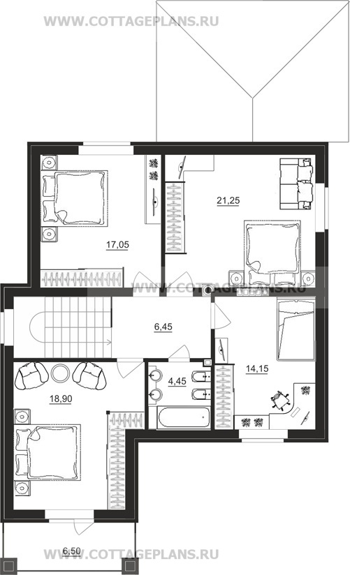 Поэтажные планы проект дома 13-55 общ. площадь 170,90 м2