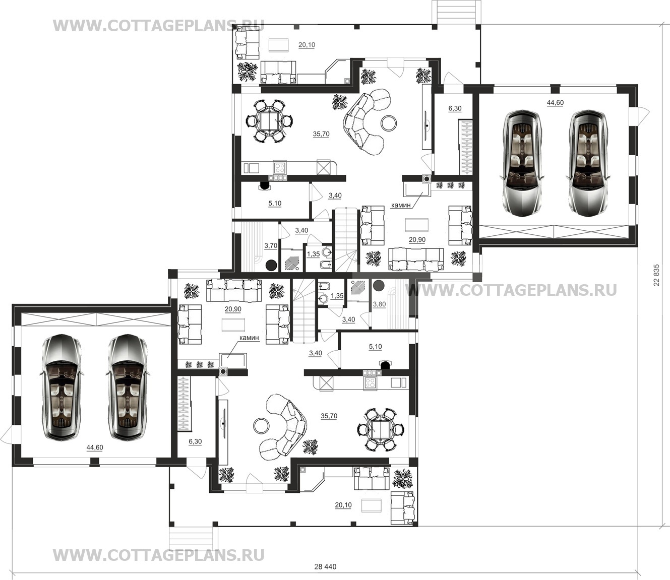 Поэтажные планы проект дома 85-00 общ. площадь 404,00 м2