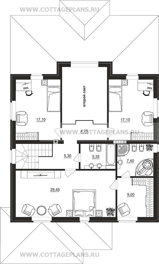 Поэтажные планы проект дома 106-17 общ. площадь 208,45 м2
