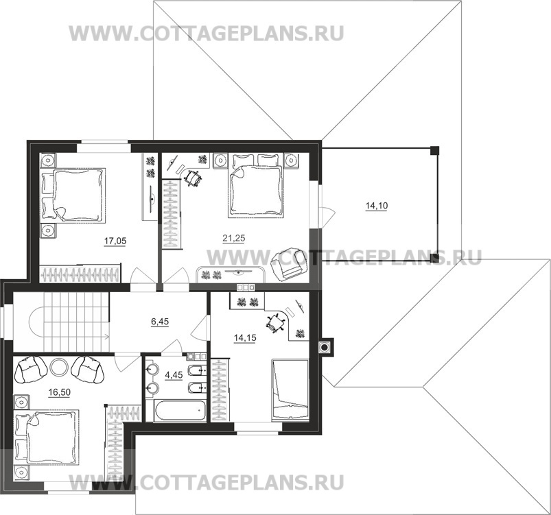 Поэтажные планы проект дома 83-54 общ. площадь 216,75 м2