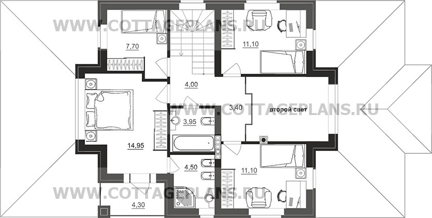 Поэтажные планы проект дома 97-24 общ. площадь 156,50 м2
