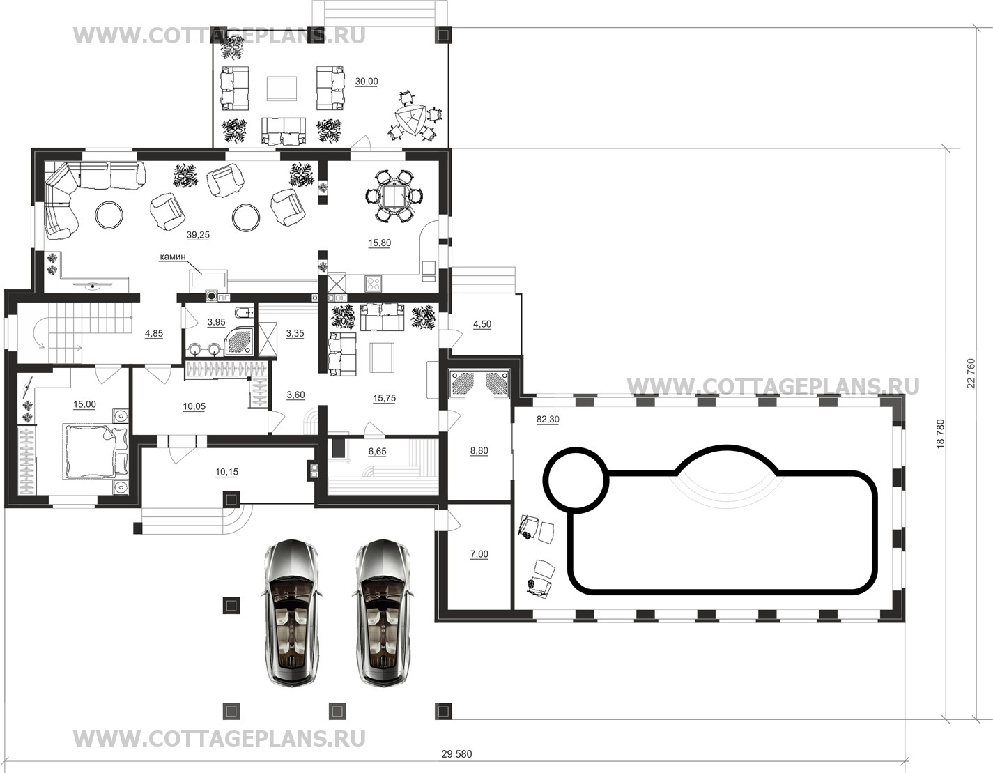 Поэтажные планы проект дома 17-18 общ. площадь 498,25 м2