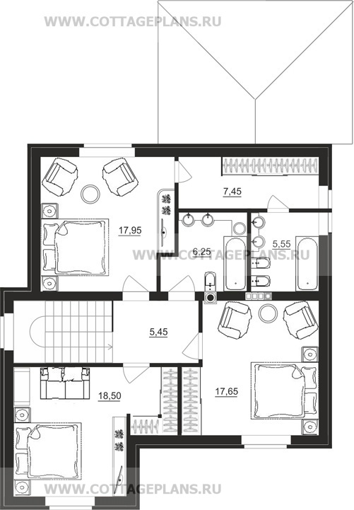 Поэтажные планы проект дома 24-50 общ. площадь 265,30 м2