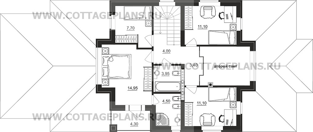 Поэтажные планы проект дома 98-21 общ. площадь 252,40 м2