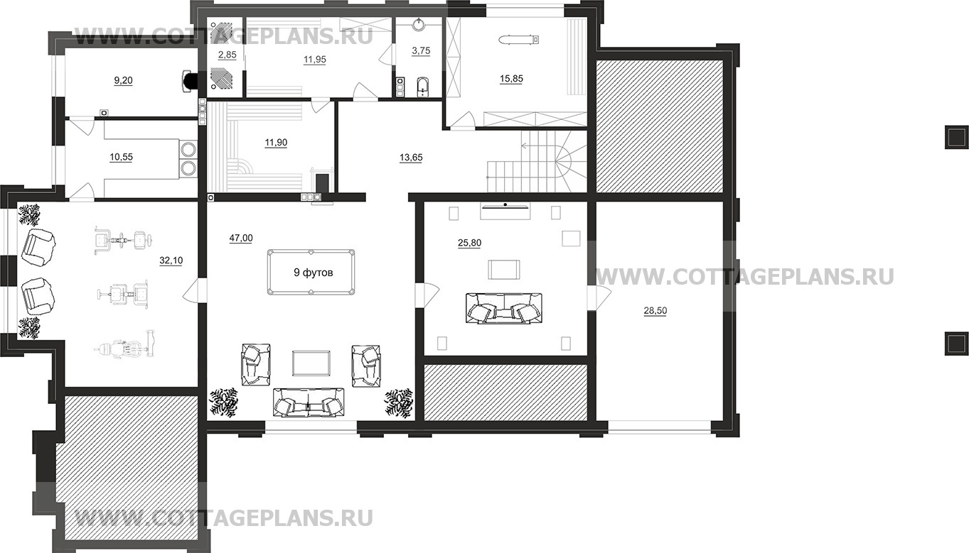Поэтажные планы проект дома 103-68 общ. площадь 606,45 м2
