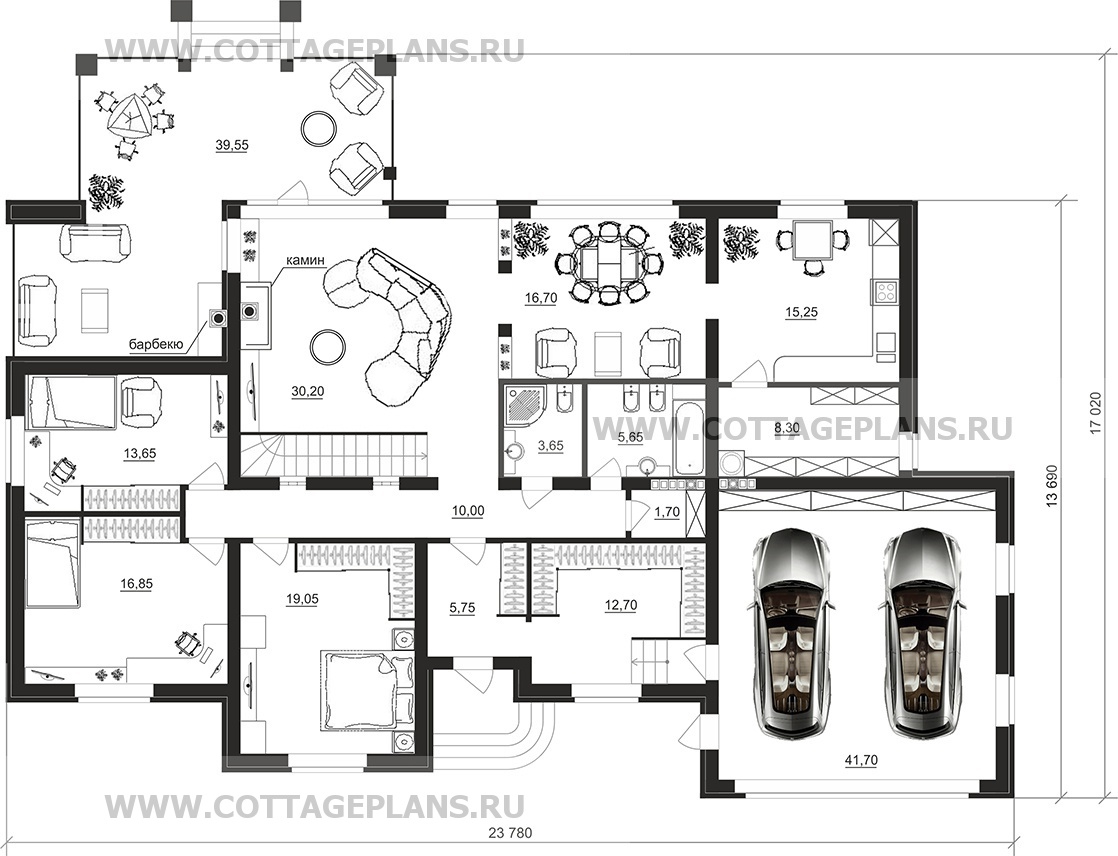 Поэтажные планы проект дома 76-17 общ. площадь 445,45 м2