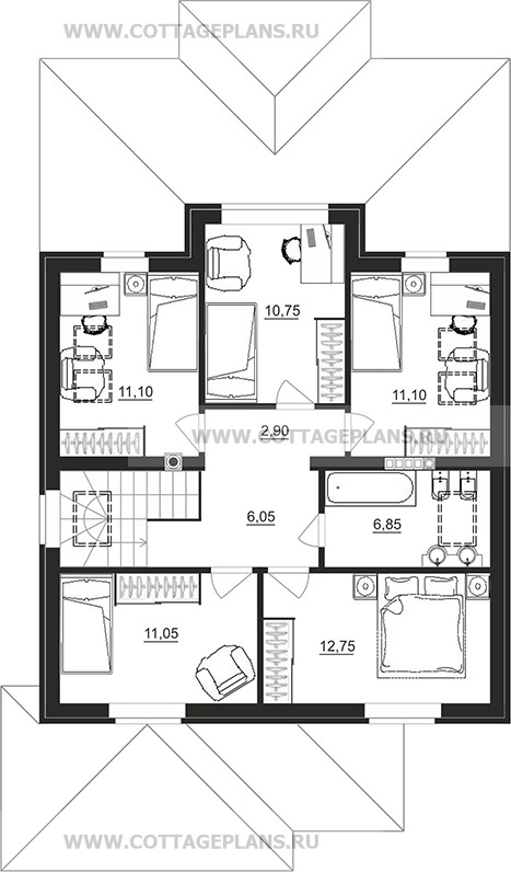 Поэтажные планы проект дома 106-24 общ. площадь 149,95 м2