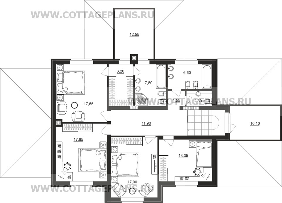 Поэтажные планы проект дома 96-83 общ. площадь 380,50 м2