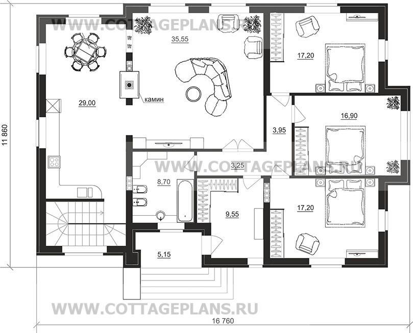 Поэтажные планы проект дома 28-53 общ. площадь 281,55 м2