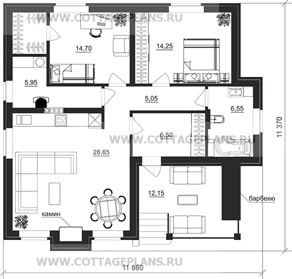 Поэтажные планы проект дома 900-52 общ. площадь 81,65 м2