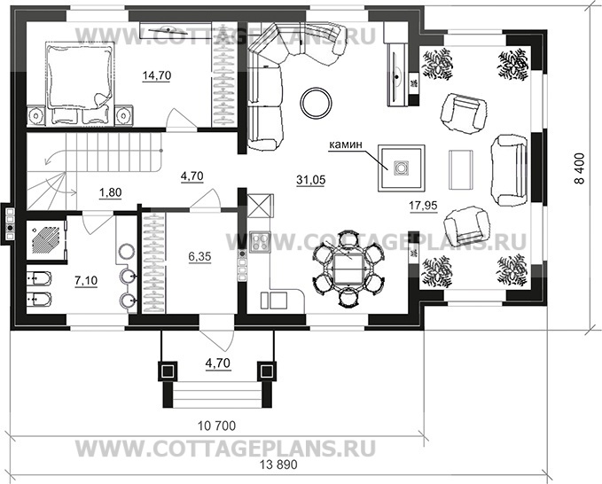 Поэтажные планы проект дома 96-29 общ. площадь 231,05 м2