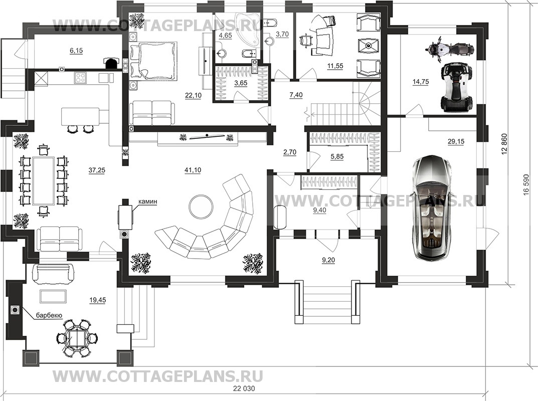 Поэтажные планы проект дома 102-61 общ. площадь 338,75 м2