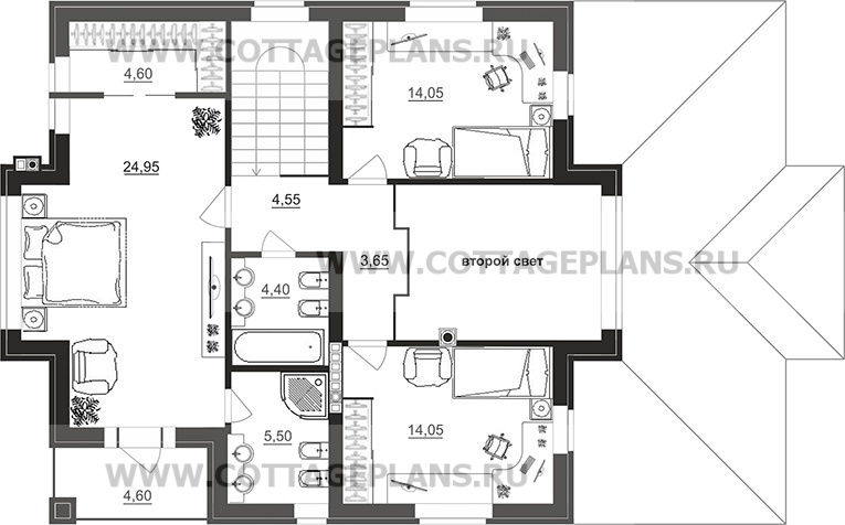 Поэтажные планы проект дома 201-51 общ. площадь 256,05 м2