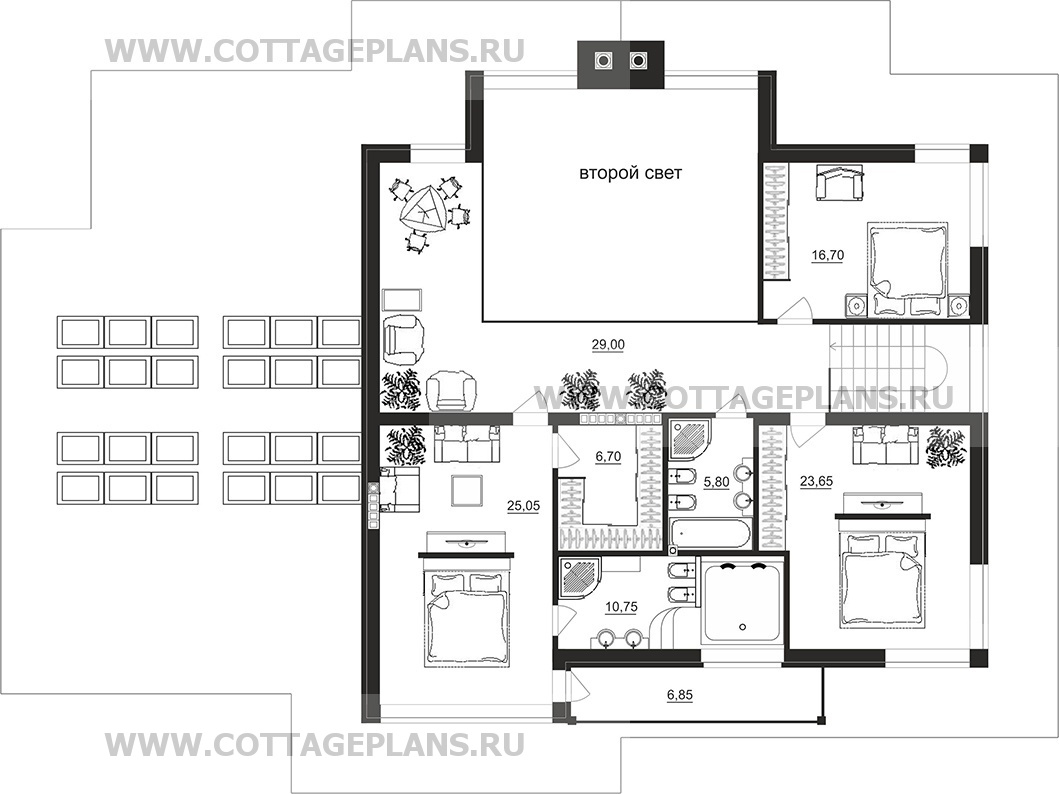 Поэтажные планы проект дома 98-32 общ. площадь 478,85 м2