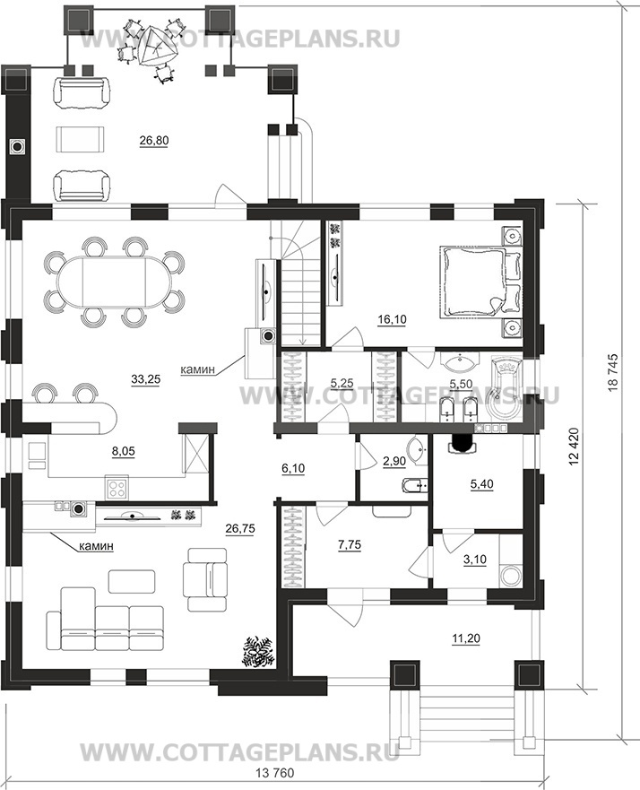 Поэтажные планы проект дома 206-28 общ. площадь 192,25 м2